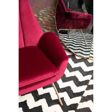 Billi Wine Velvet Lounge Chair - Image 12