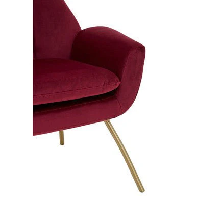 Billi Wine Velvet Lounge Chair - Image 15