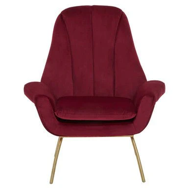 Billi Wine Velvet Lounge Chair - Image 5