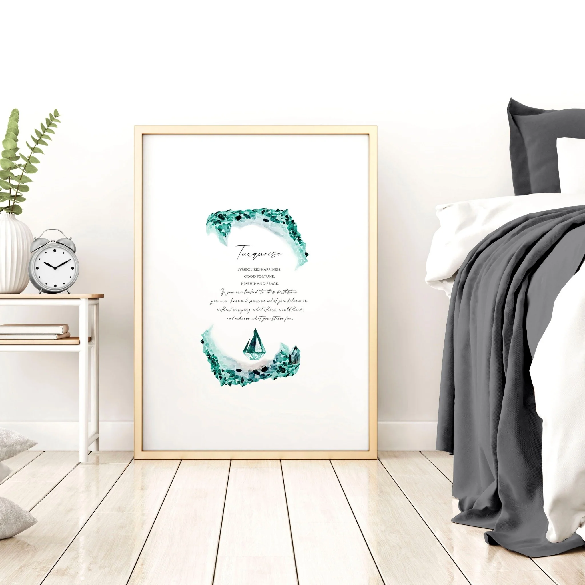 Birthstone Turquoise framed wall art print - Image 6