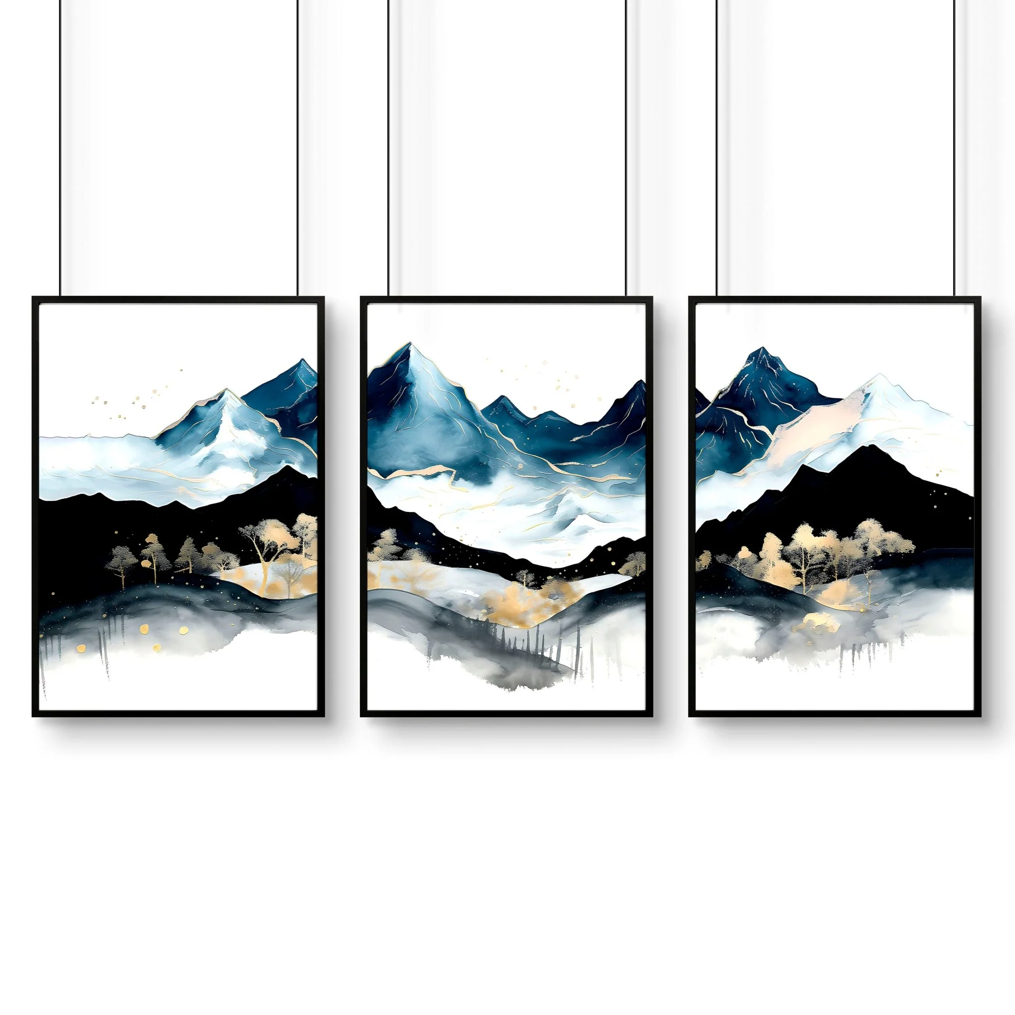 Blue Living Room Wall Art | Set of 3 wall art prints - Image 10