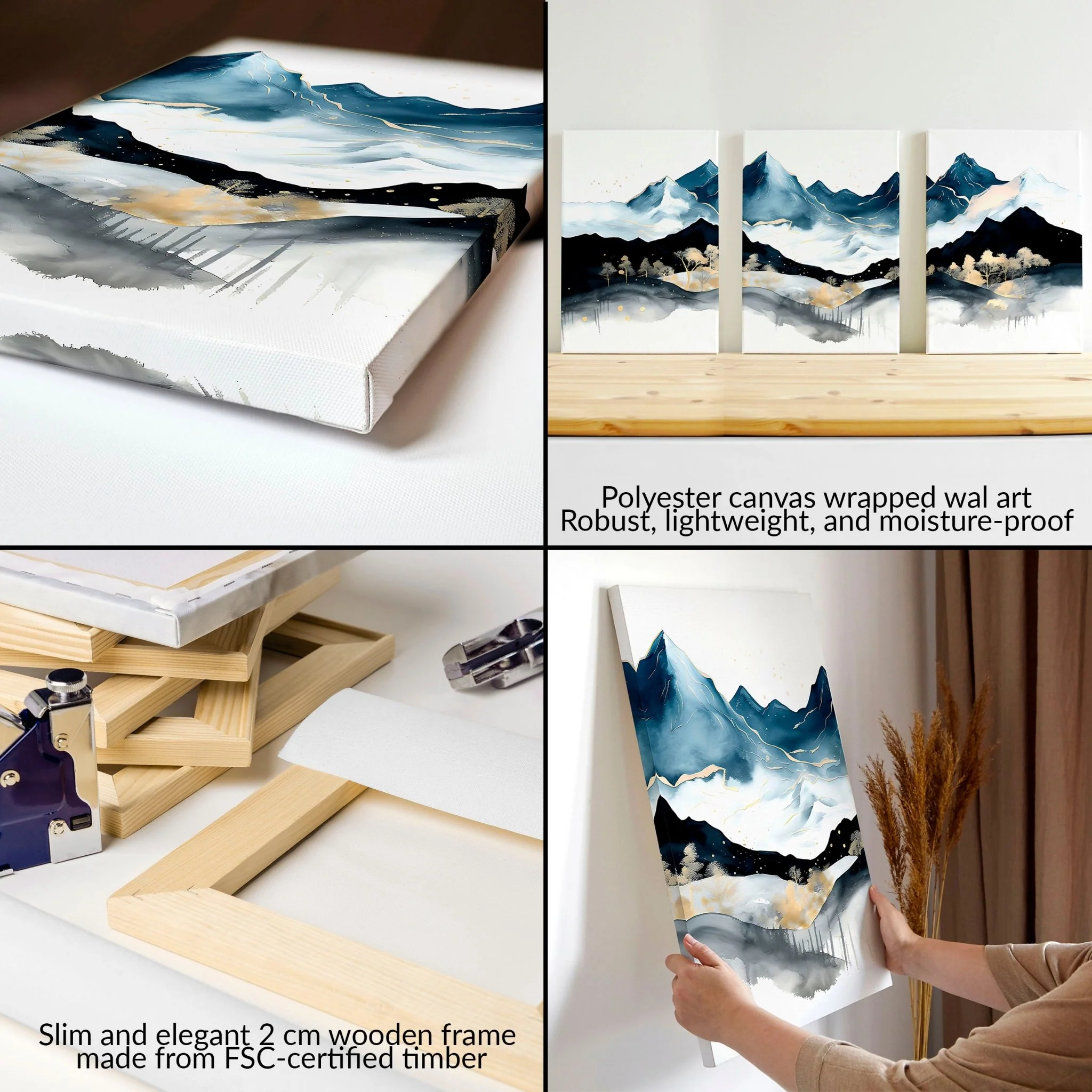 Blue Living Room Wall Art | Set of 3 wall art prints - Image 9