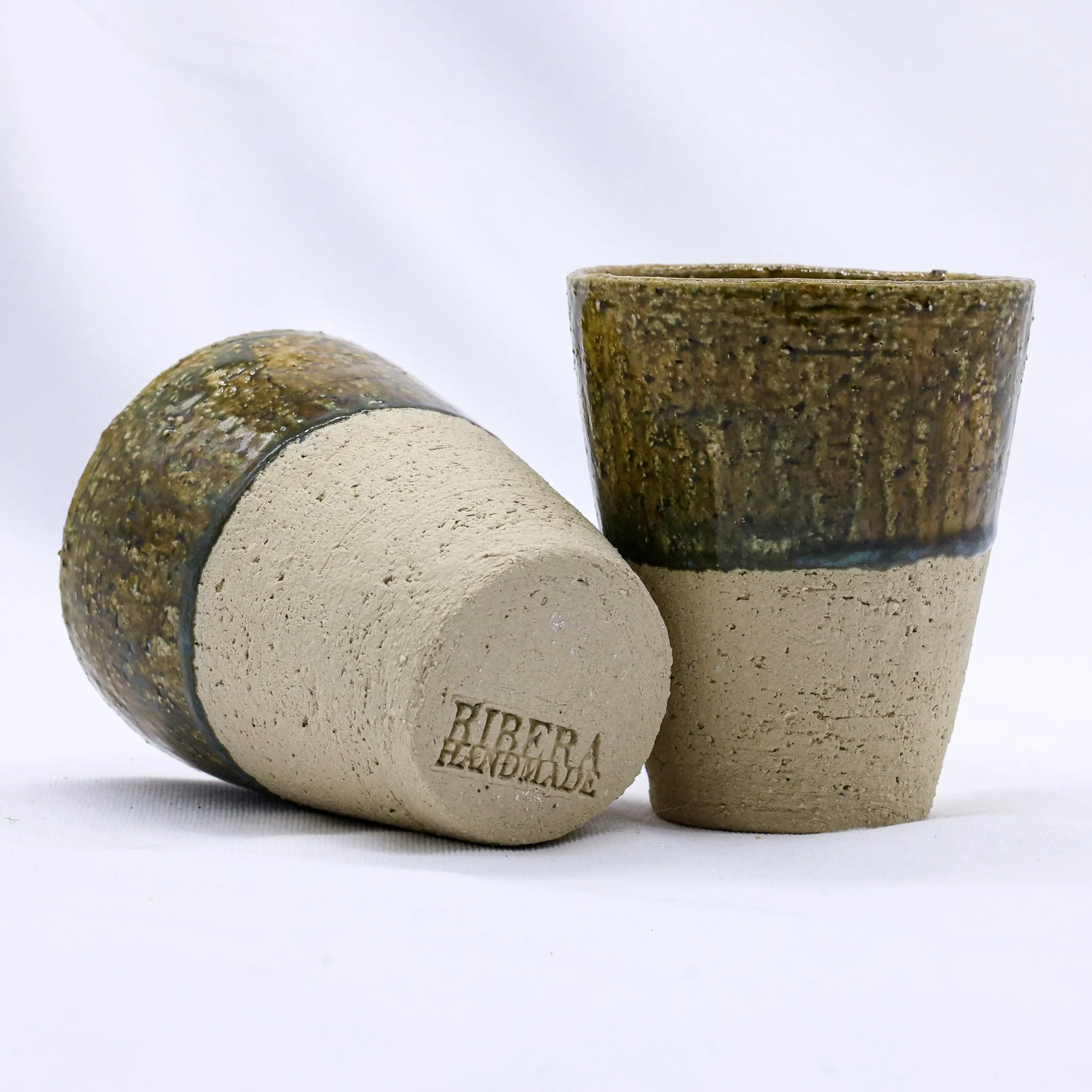 Bluverde Quadra Milled Stoneware Tall Handmade Ceramic Cup - Image 4