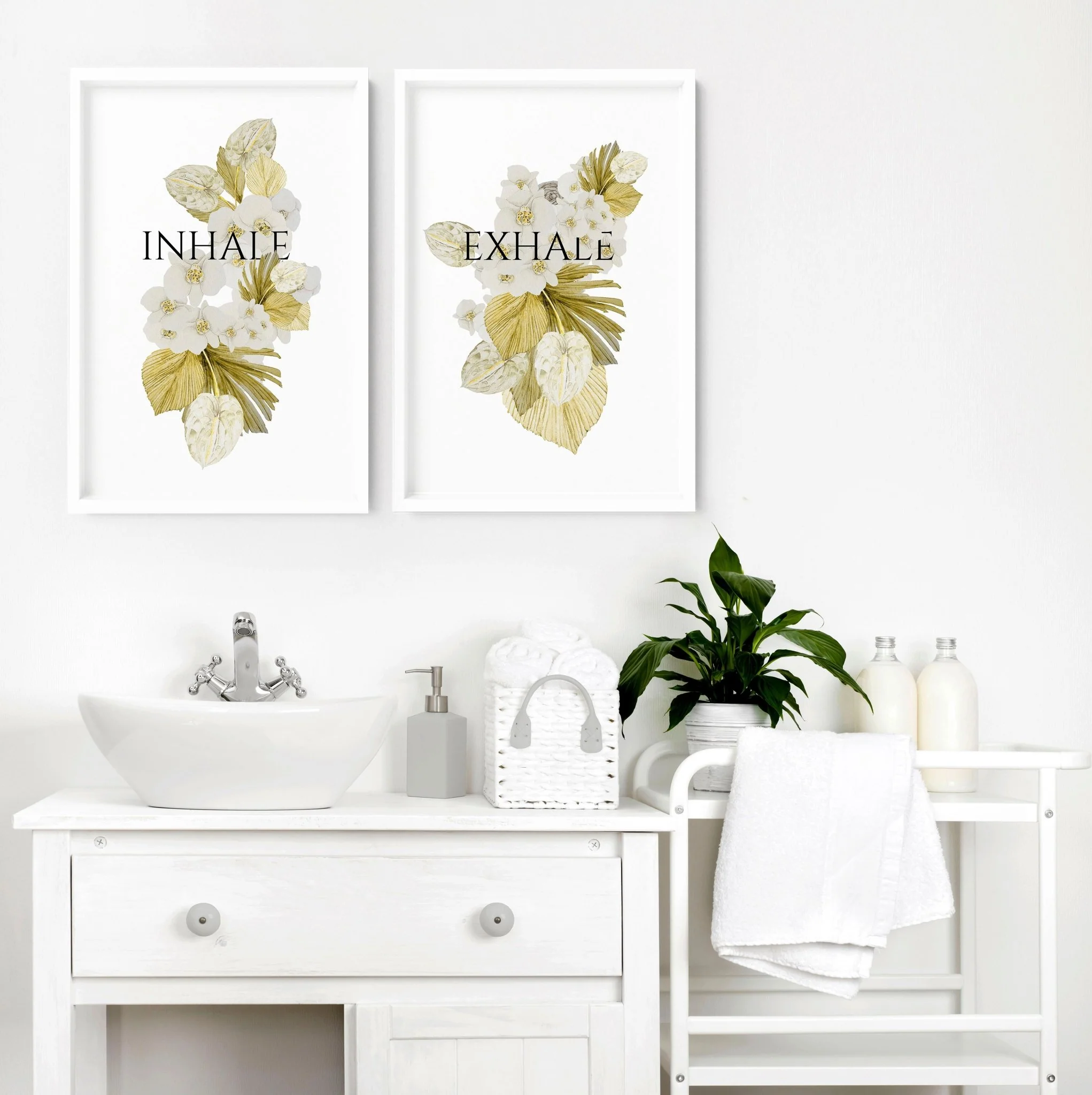 Boho bathroom wall decor | Set of 2 wall art prints - Image 2