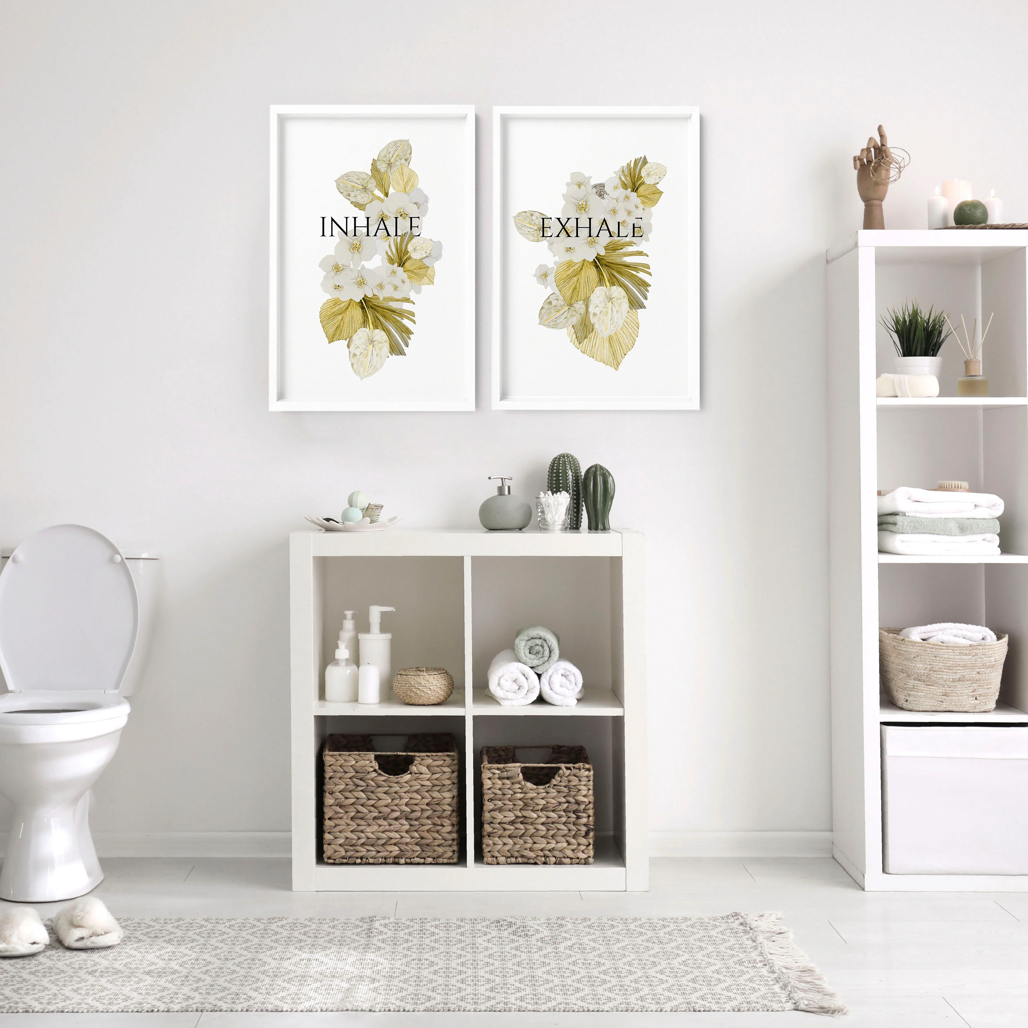 Boho bathroom wall decor | Set of 2 wall art prints - Image 3
