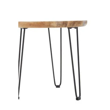 Boho Natural Mango Wood Small Side Table - Image 6