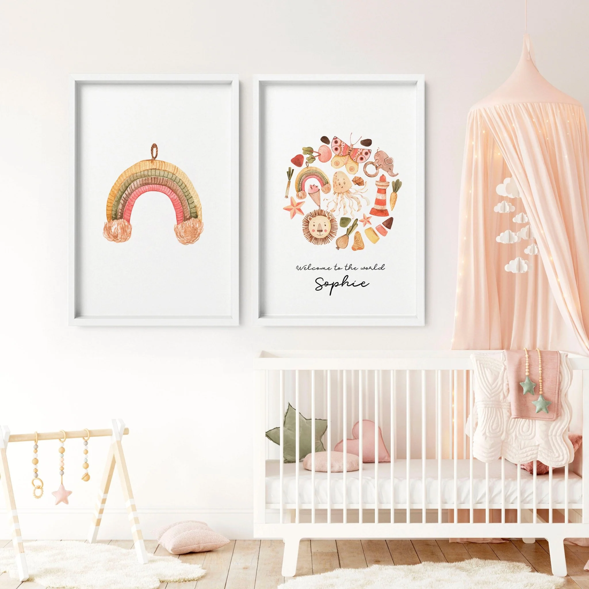 Boho Nursery Decor Set of 2 Wall Art Prints - Image 5