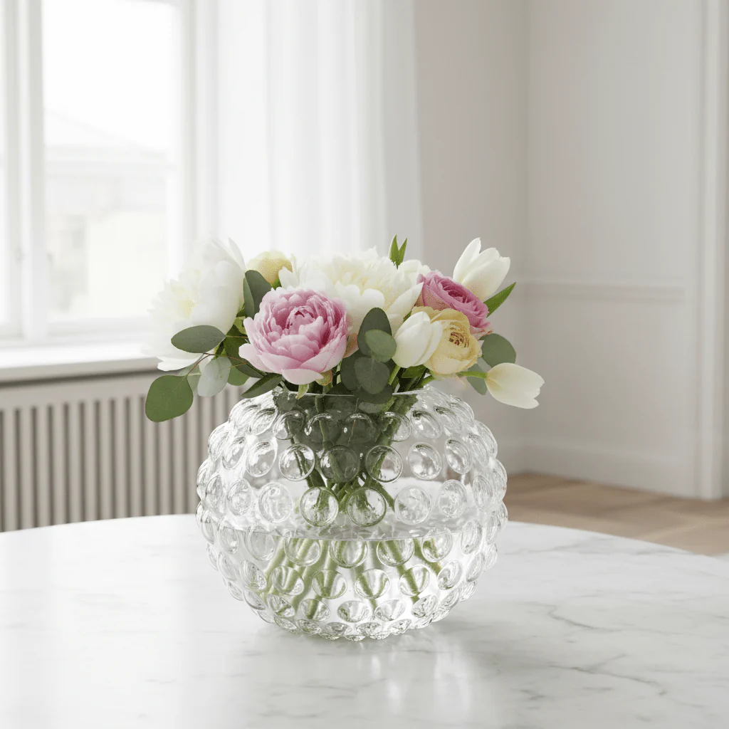 Bolla Large Round Clear Glass Vase - Image 10
