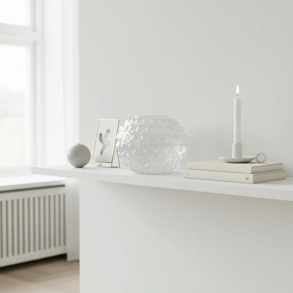 Bolla Large Round Clear Glass Vase - Image 4