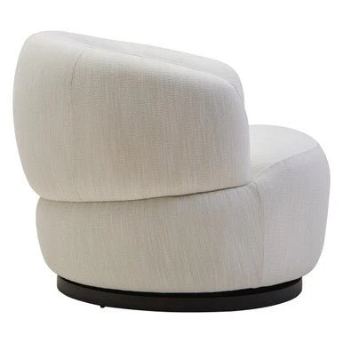 Bordo Textured Cream Curved Swivel Chair - Image 6