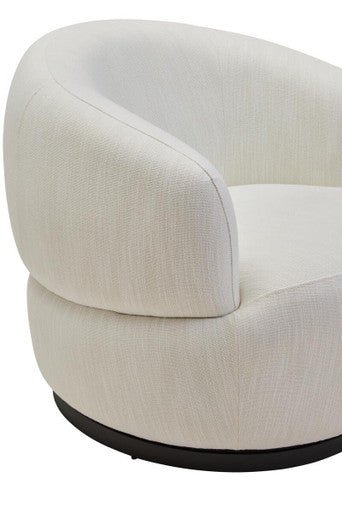 Bordo Textured Cream Curved Swivel Chair - Image 8
