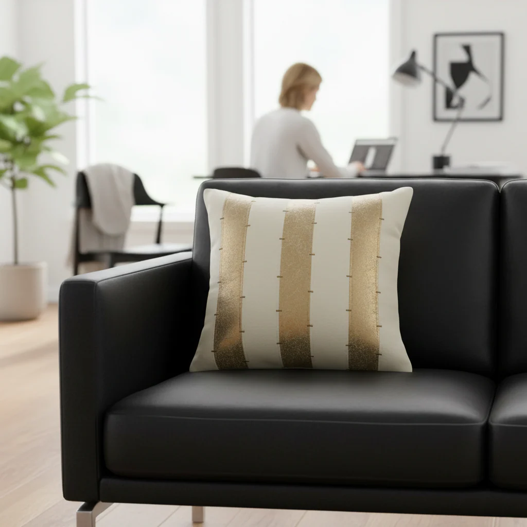 Bosie Kensington Townhouse Multi Gold Panel Cushion - Image 5