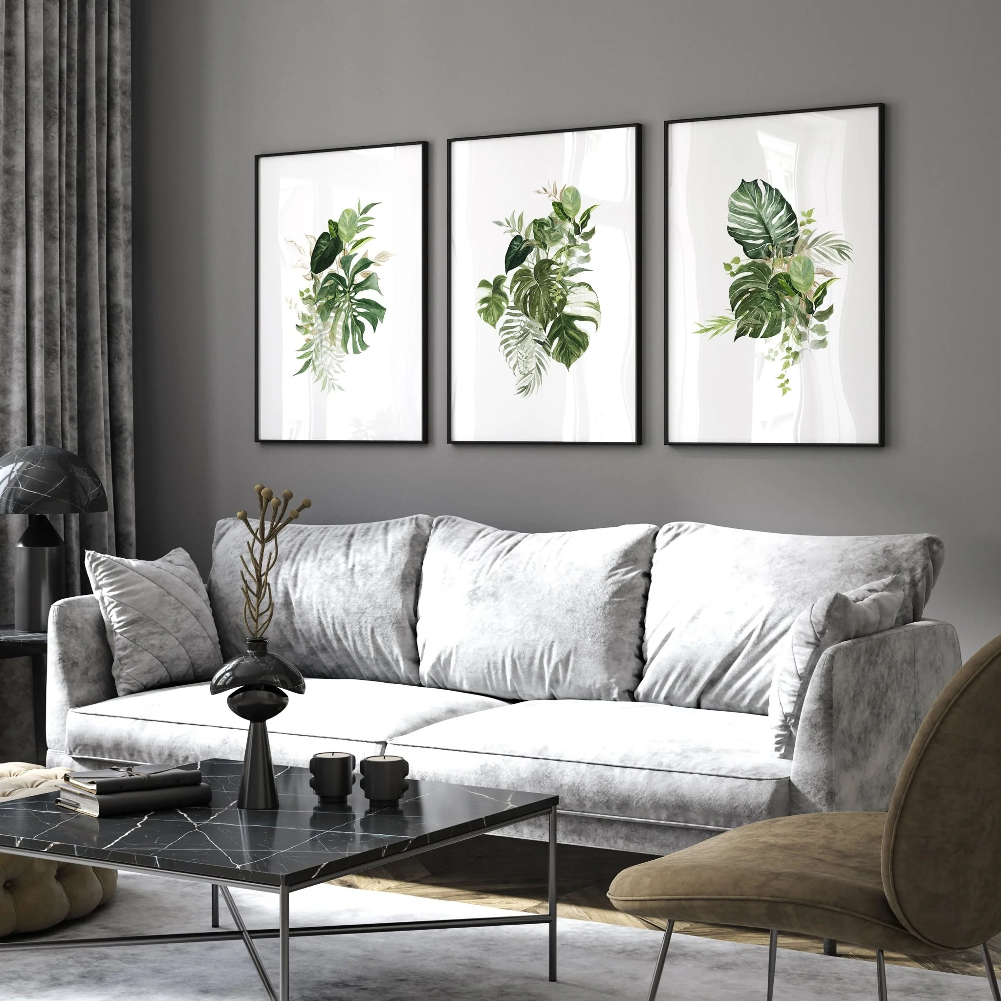 Framed Botanical Prints Set of 3 | Tropical Wall Art - Image 3