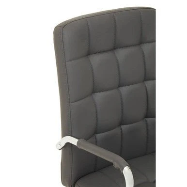 Brent Grey Leather Effect And Chrome Home office Chair - Image 10