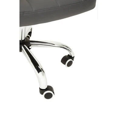 Brent Grey Leather Effect And Chrome Home office Chair - Image 12