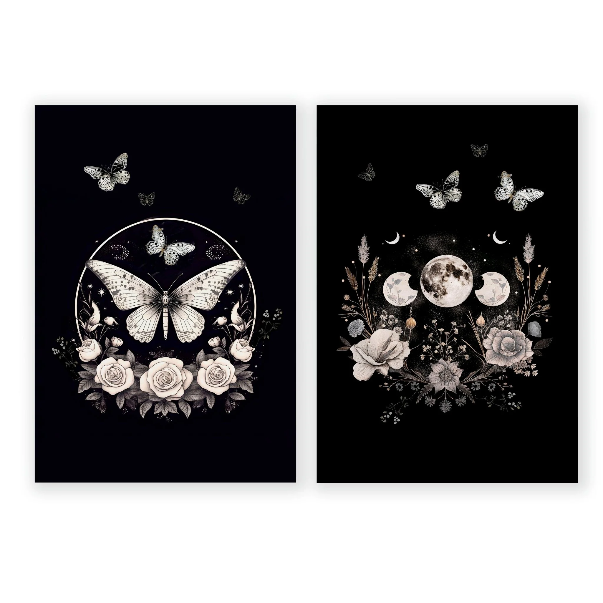 Butterfly Art Wall Decor | Set of 2 Dark Academy Wall art Prints - Image 10