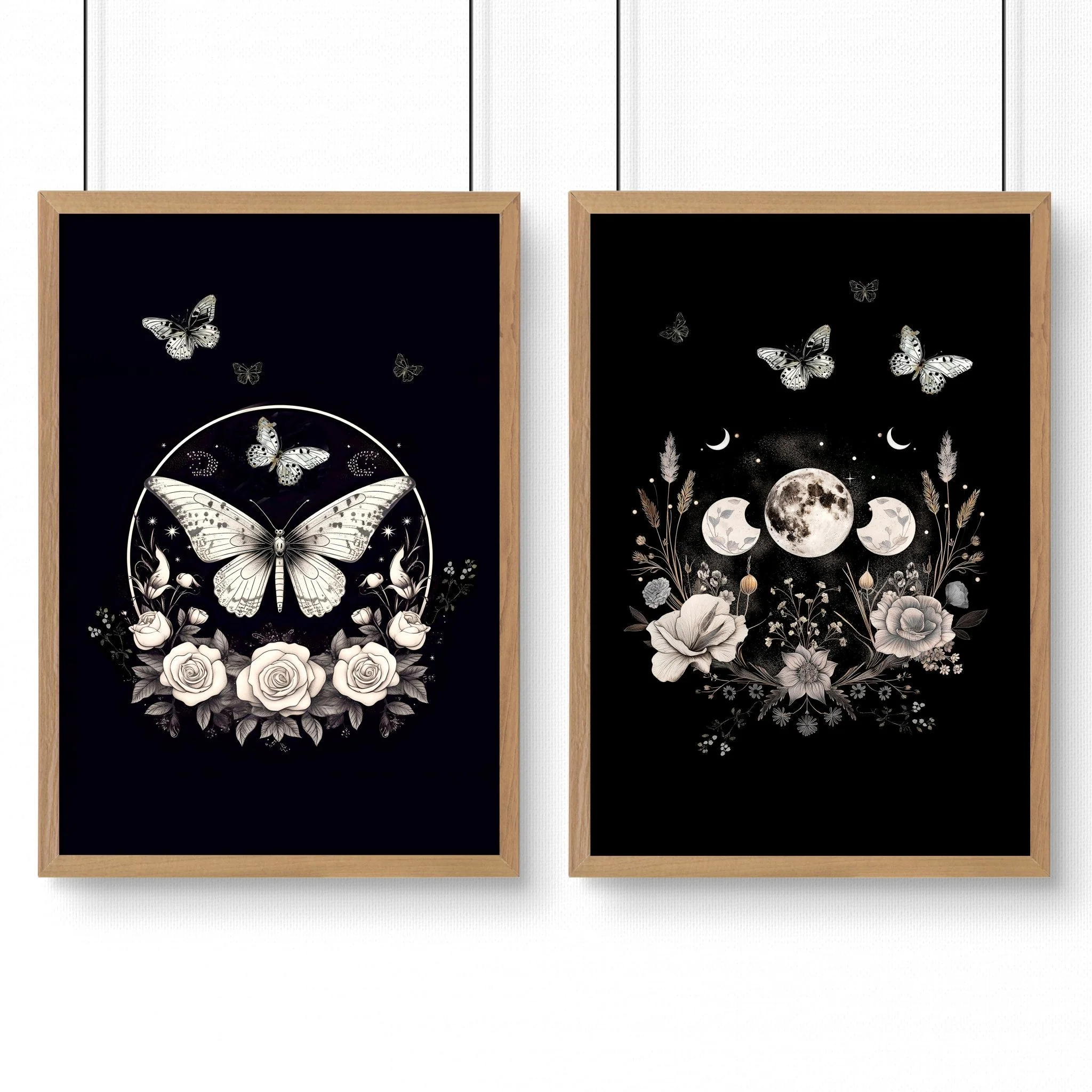 Butterfly Art Wall Decor | Set of 2 Dark Academy Wall art Prints - Image 11