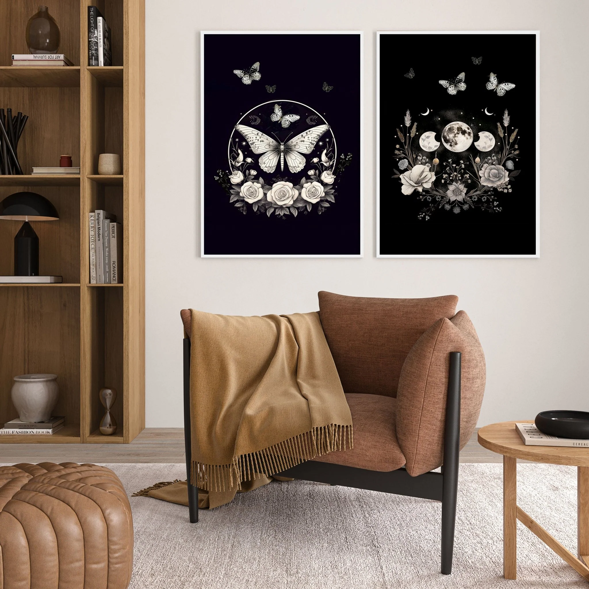 Butterfly Art Wall Decor | Set of 2 Dark Academy Wall art Prints - Image 4