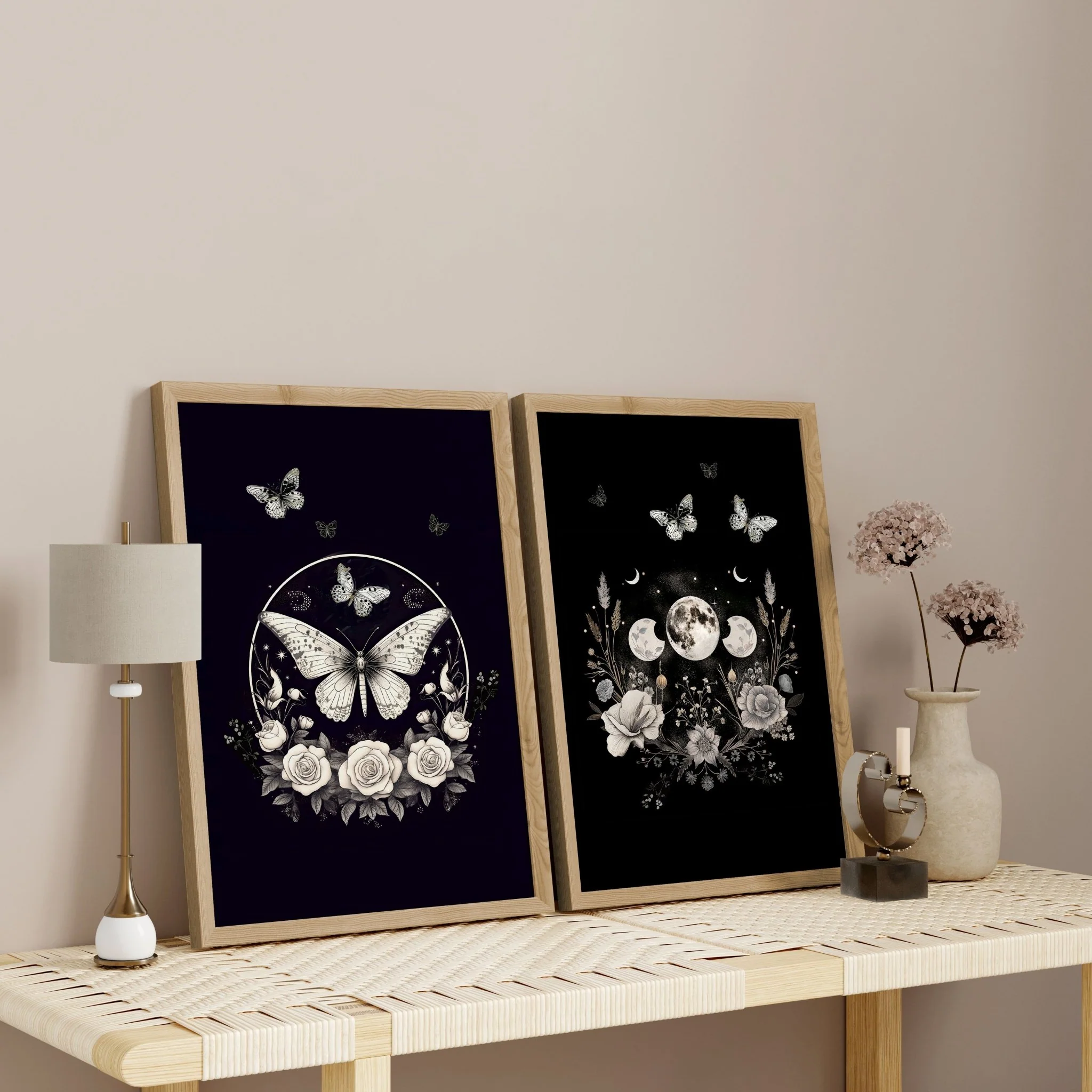 Butterfly Art Wall Decor | Set of 2 Dark Academy Wall art Prints - Image 5