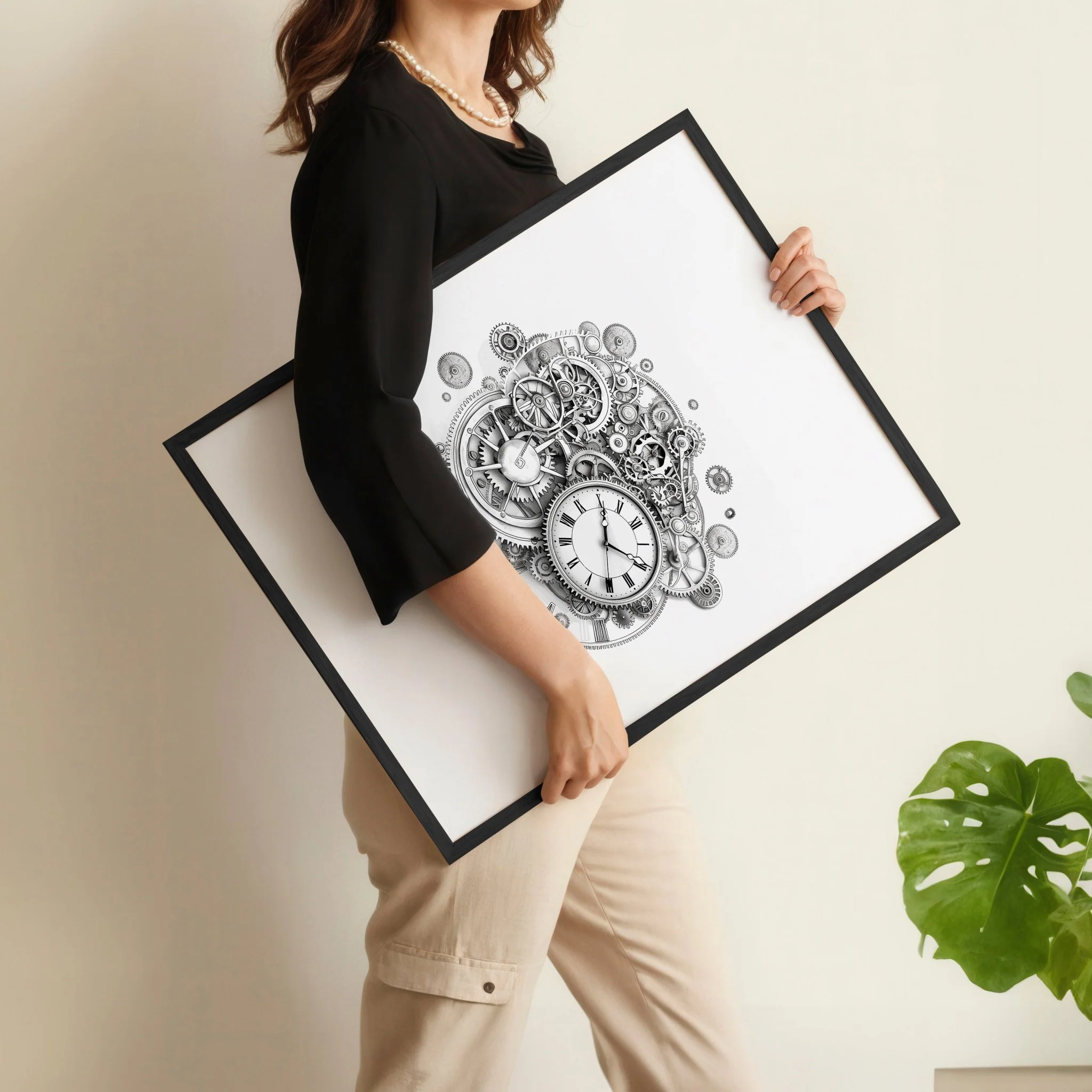 Canvas Painting Wall Decor | Set of 3 Abstract Clocks Wall art Prints - Image 12