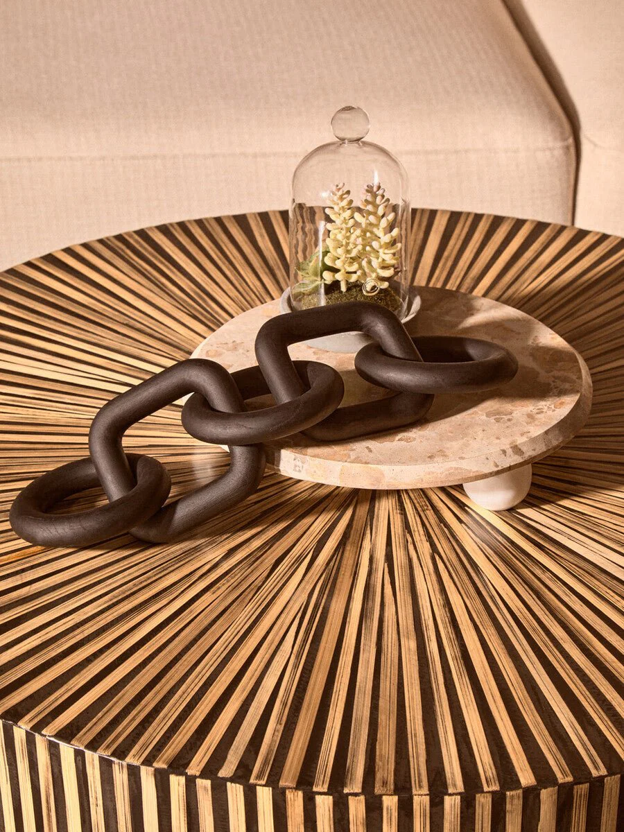 Cato 5 Link Black Wood Chain Sculpture - Image 7