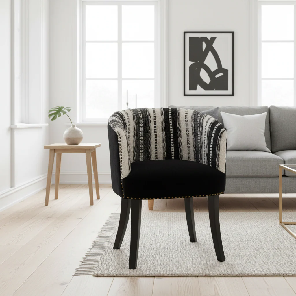 Cefena Black and White Chair - Image 3