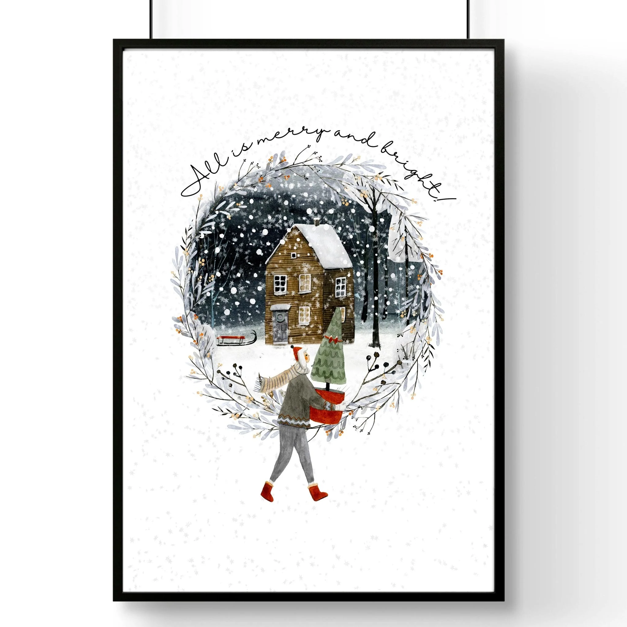Christmas decor in living room wall art print - Image 6