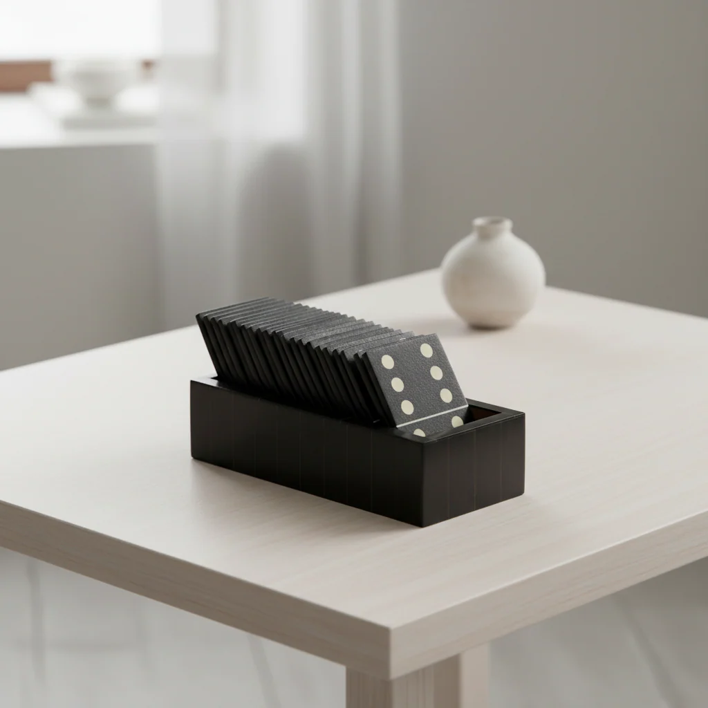 Churchill Games Black Domino Set With Black Dominoes - Image 5