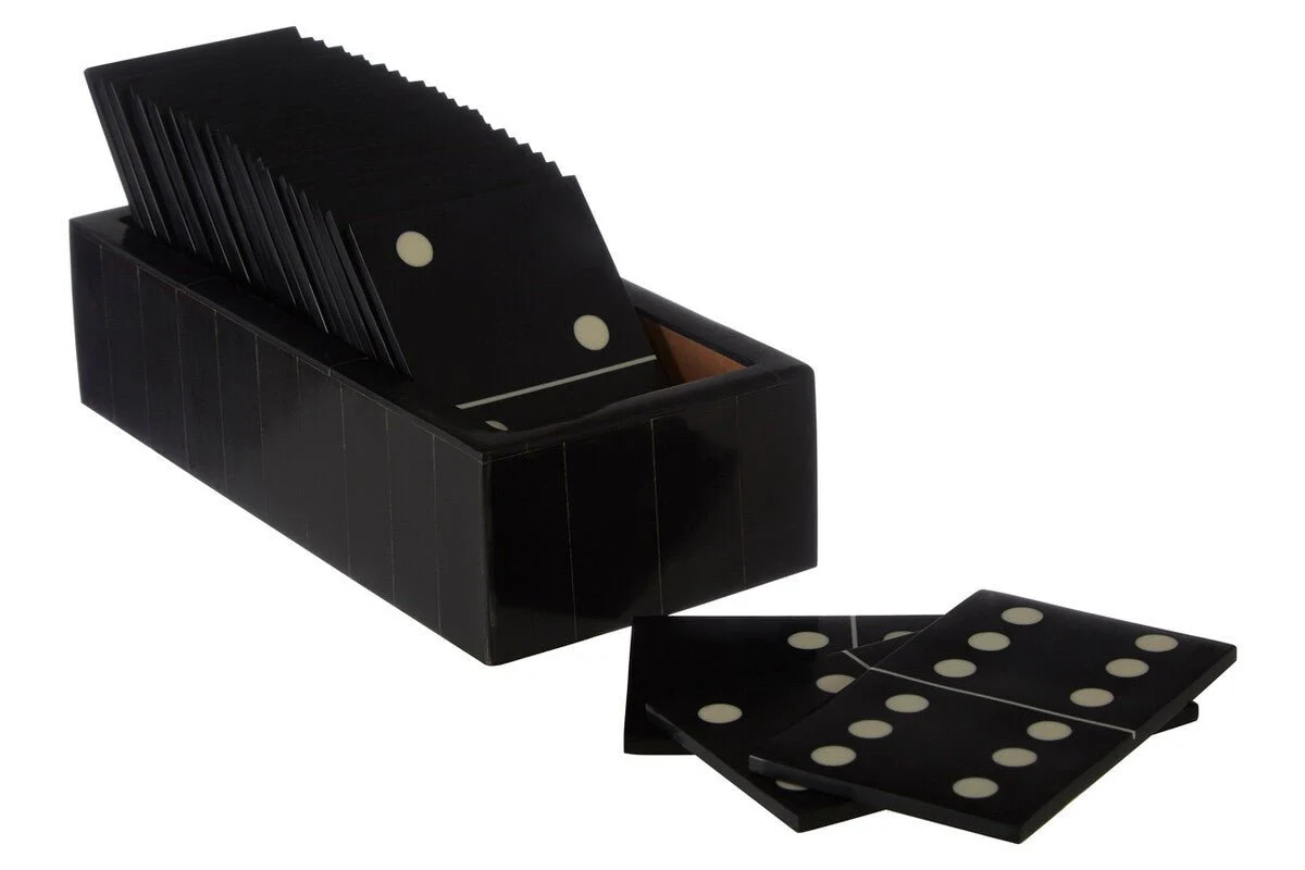 Churchill Games Black Domino Set With Black Dominoes - Image 7