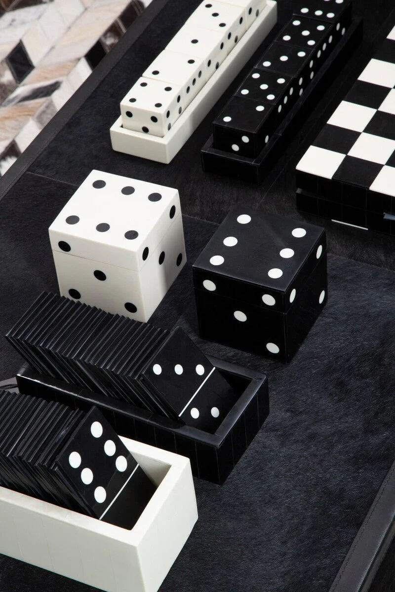 Churchill Games Black Domino Set With Black Dominoes - Image 8