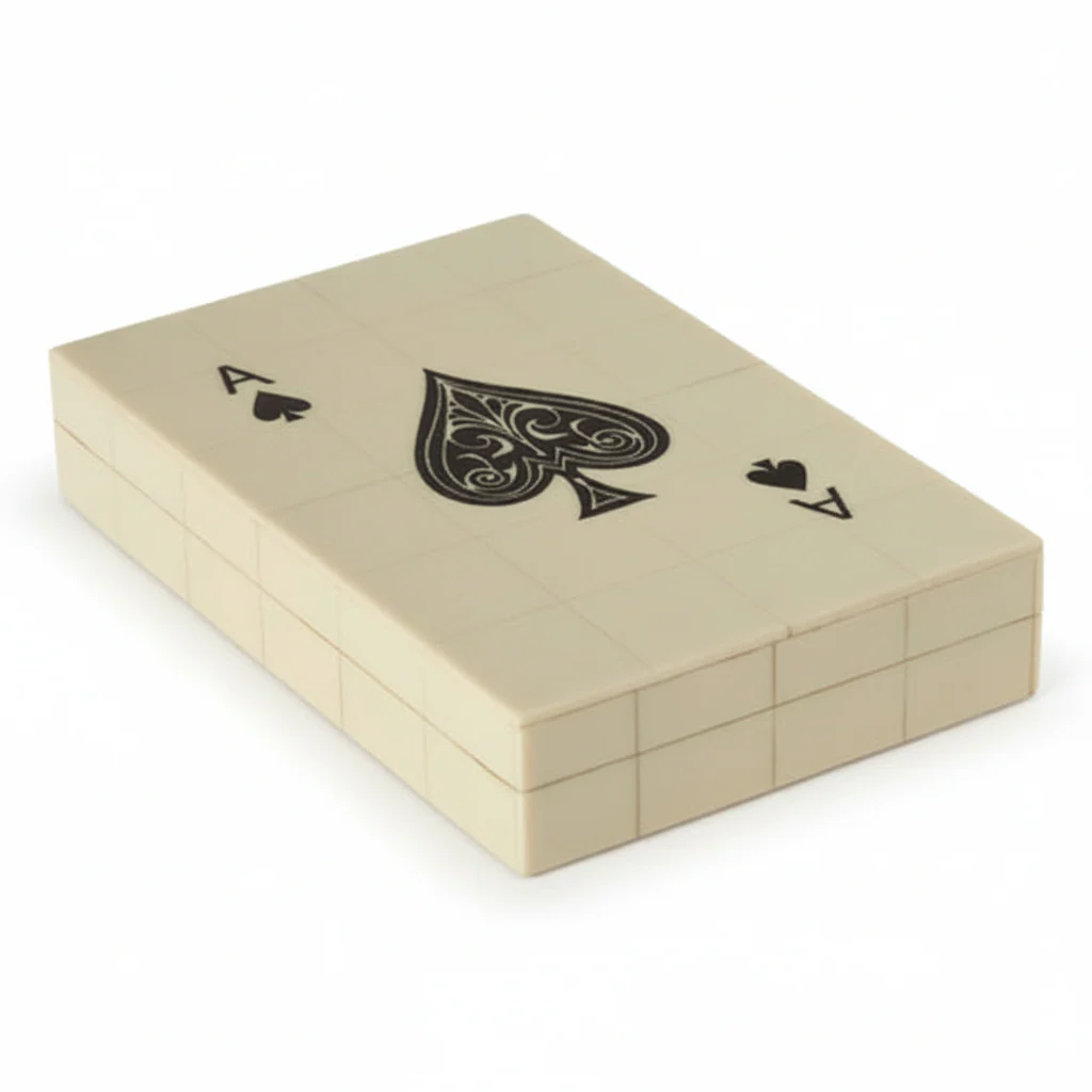 Churchill Games Cream and Black Double Card Box with Playing Cards