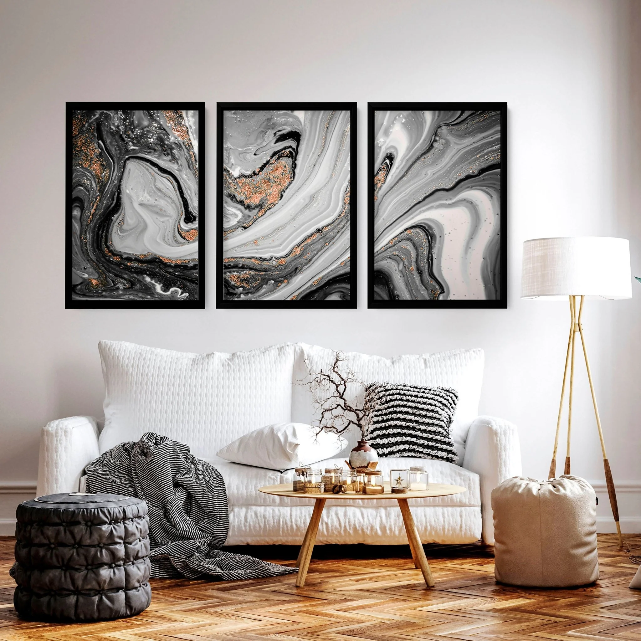 Contemporary art for living room | set of 3 wall art prints - Image 3