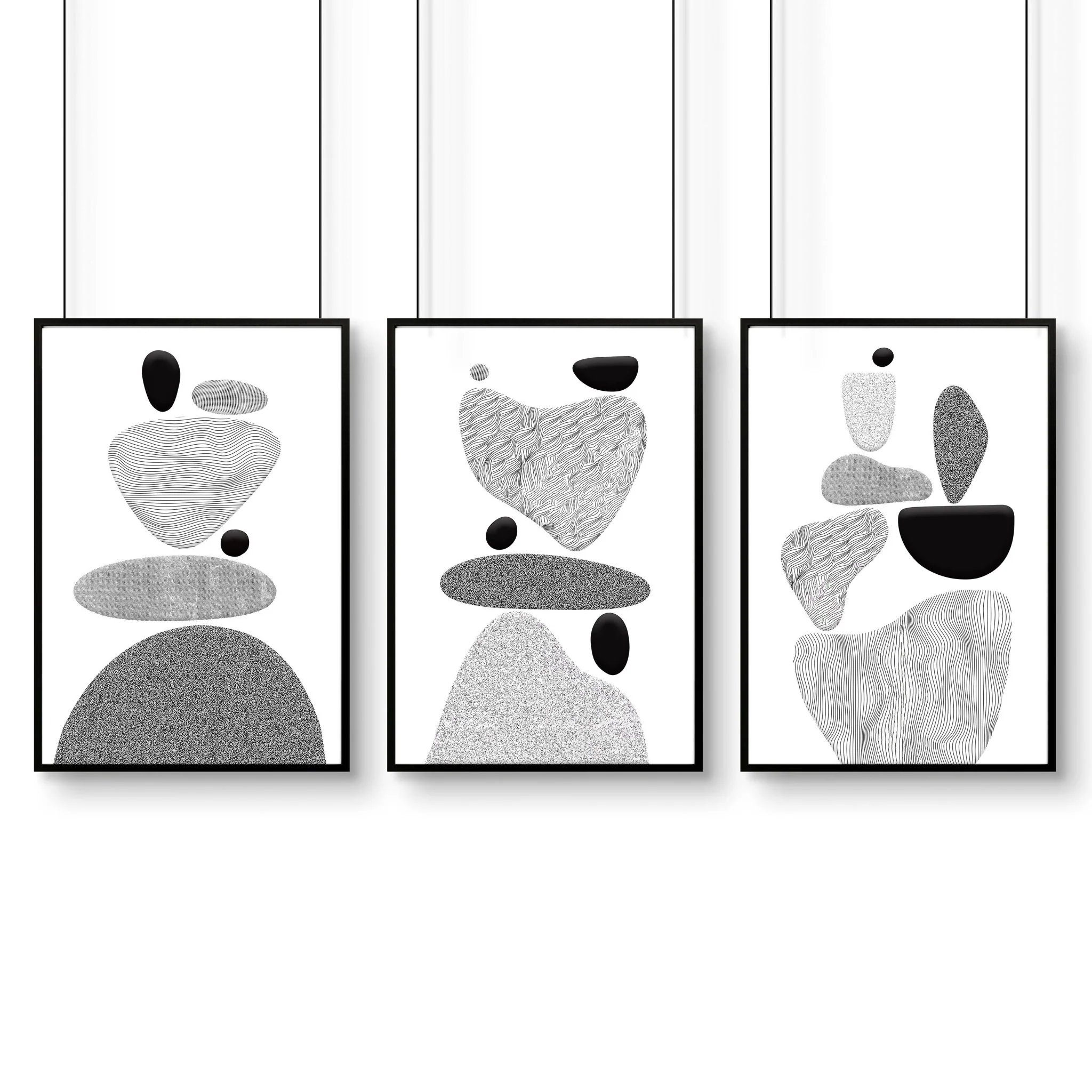 Contemporary Artwork For Living Room | Set of 3 wall art prints - Image 11
