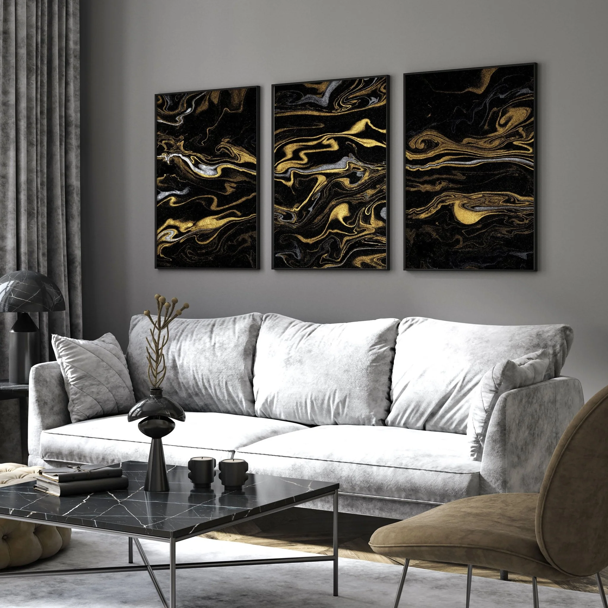 Contemporary living room wall art | set of 3 wall art prints - Image 4