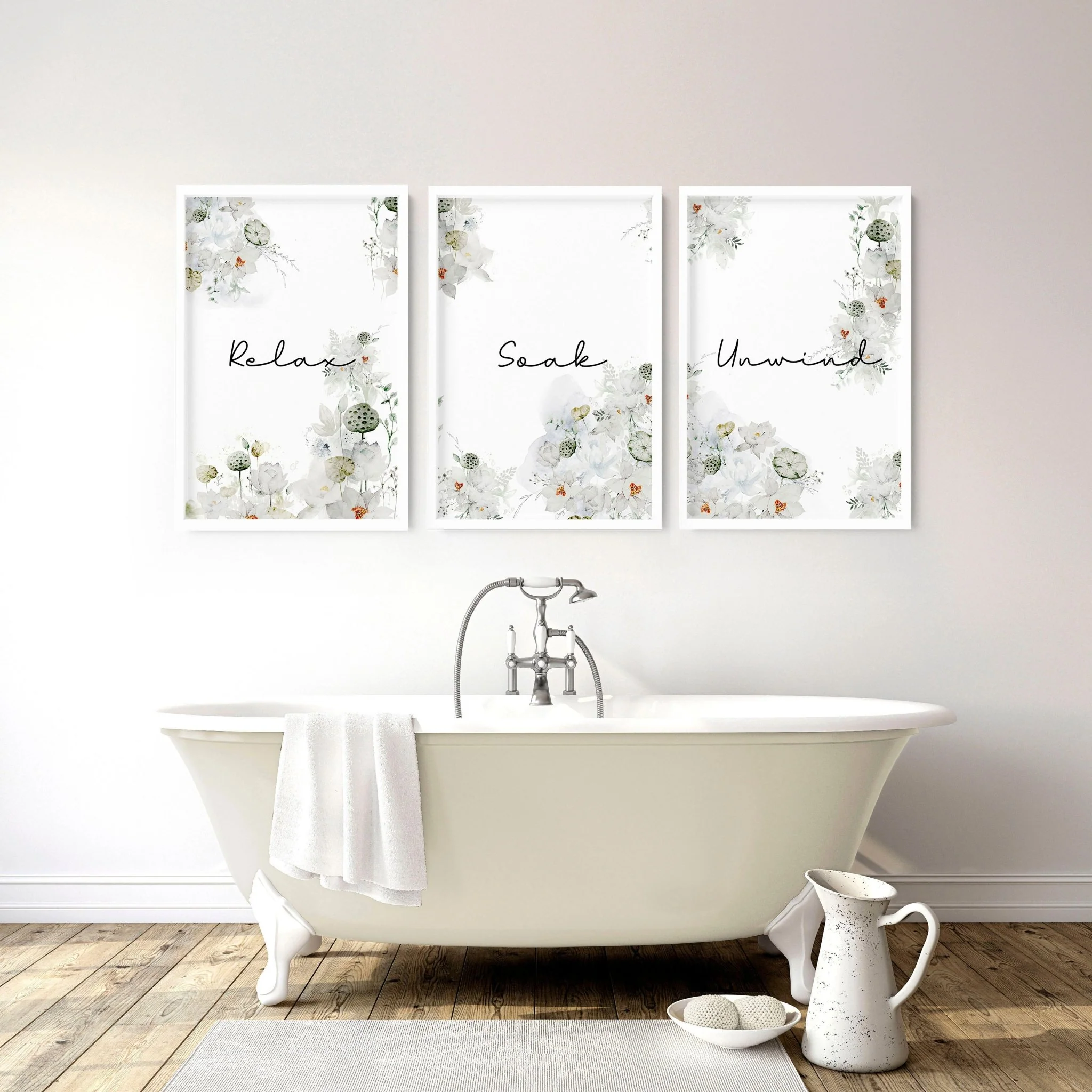Country decor for Bathroom Set of 3 wall art - Image 2