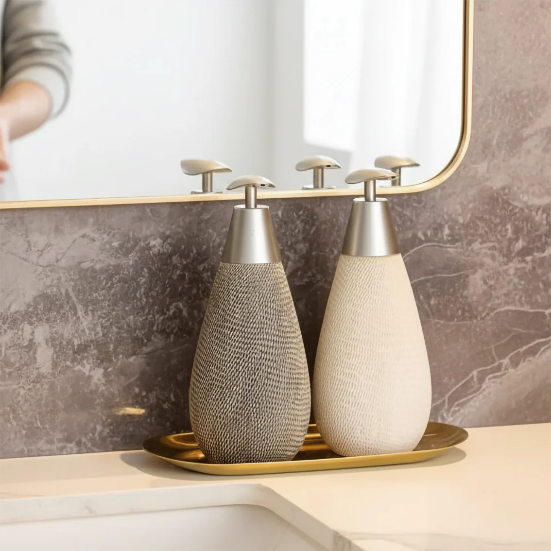 Creative Retro Style Ceramic Push-Type Soap Dispenser With Pump, Hand Soap Bottle, Suitable For Bathrooms Kitchens And Toilets - Image 2