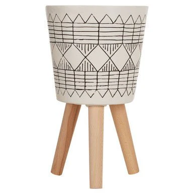Darnell White And Black Small Planter - Image 5