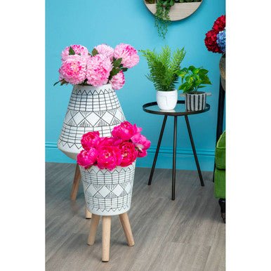 Darnell White And Black Small Planter - Image 7
