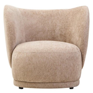 Delray Textured Chenille Effect Deep Stone Curve Chair - Image 5