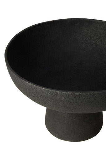 Deriva Large Textured Black Pedestal Bowl - Image 13