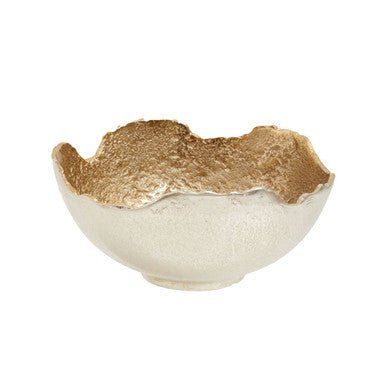 Dion Small Two Toned Silver and Gold Finish Bowl - Image 10
