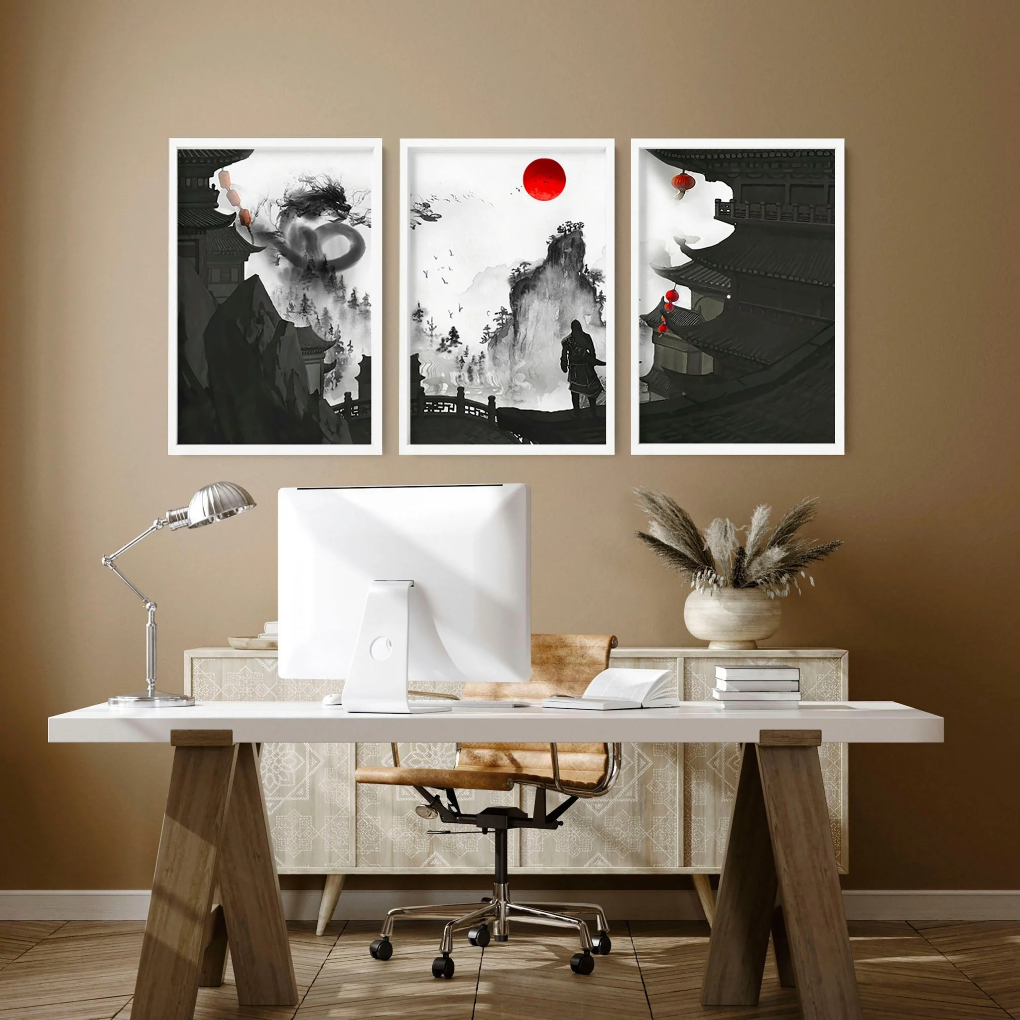 Dragon wall art | set of 3 prints for home office decor - Image 3