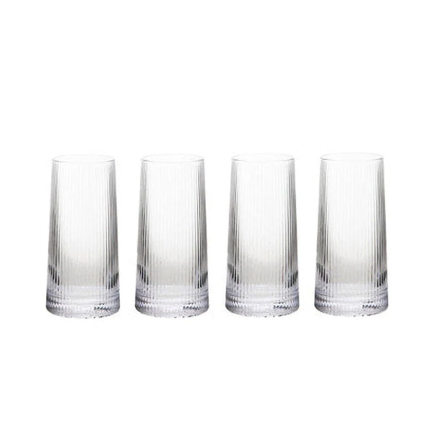 Eldon Set of Four Ribbed Hi Ball Glasses - Image 5