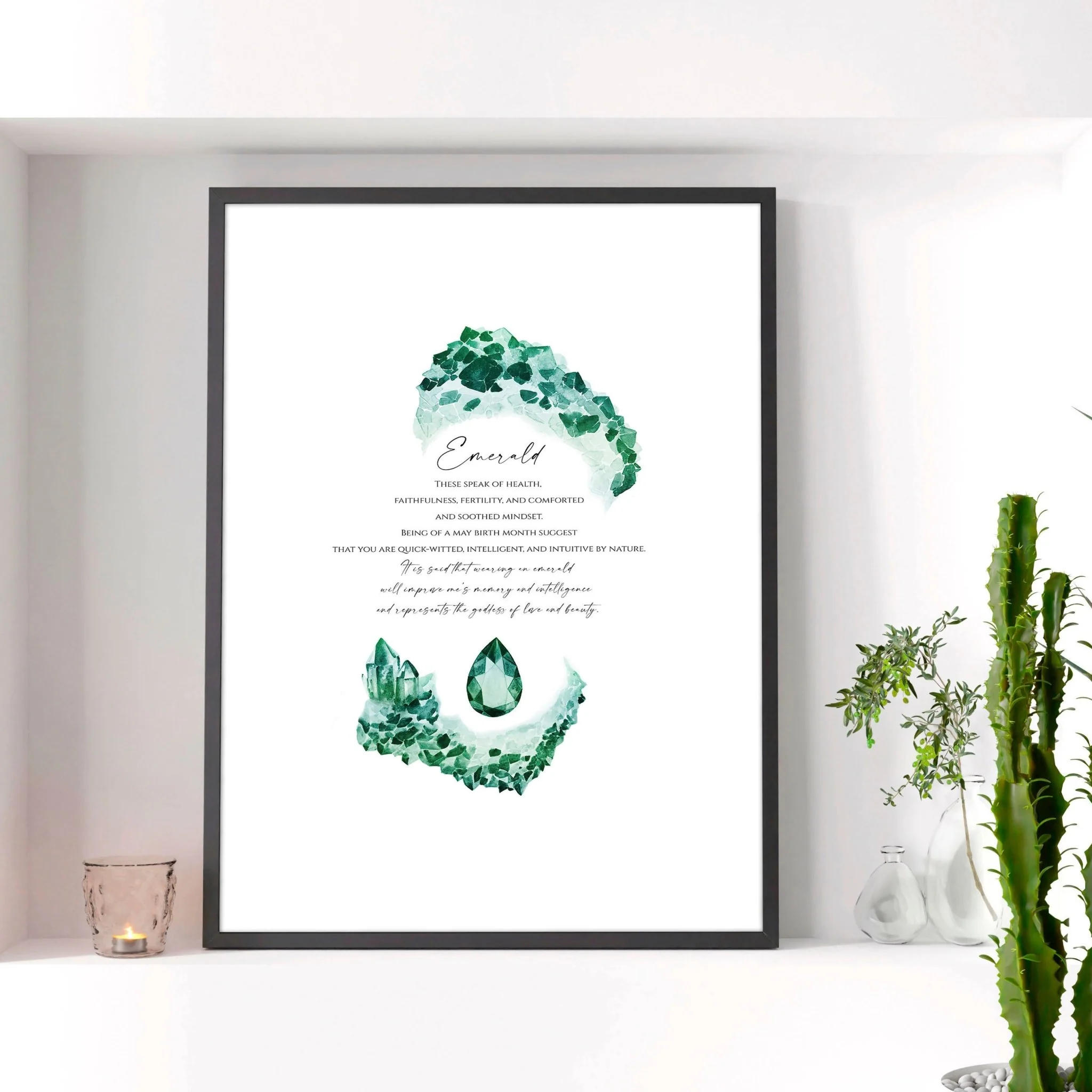Emerald Birthstone wall art print - Image 4