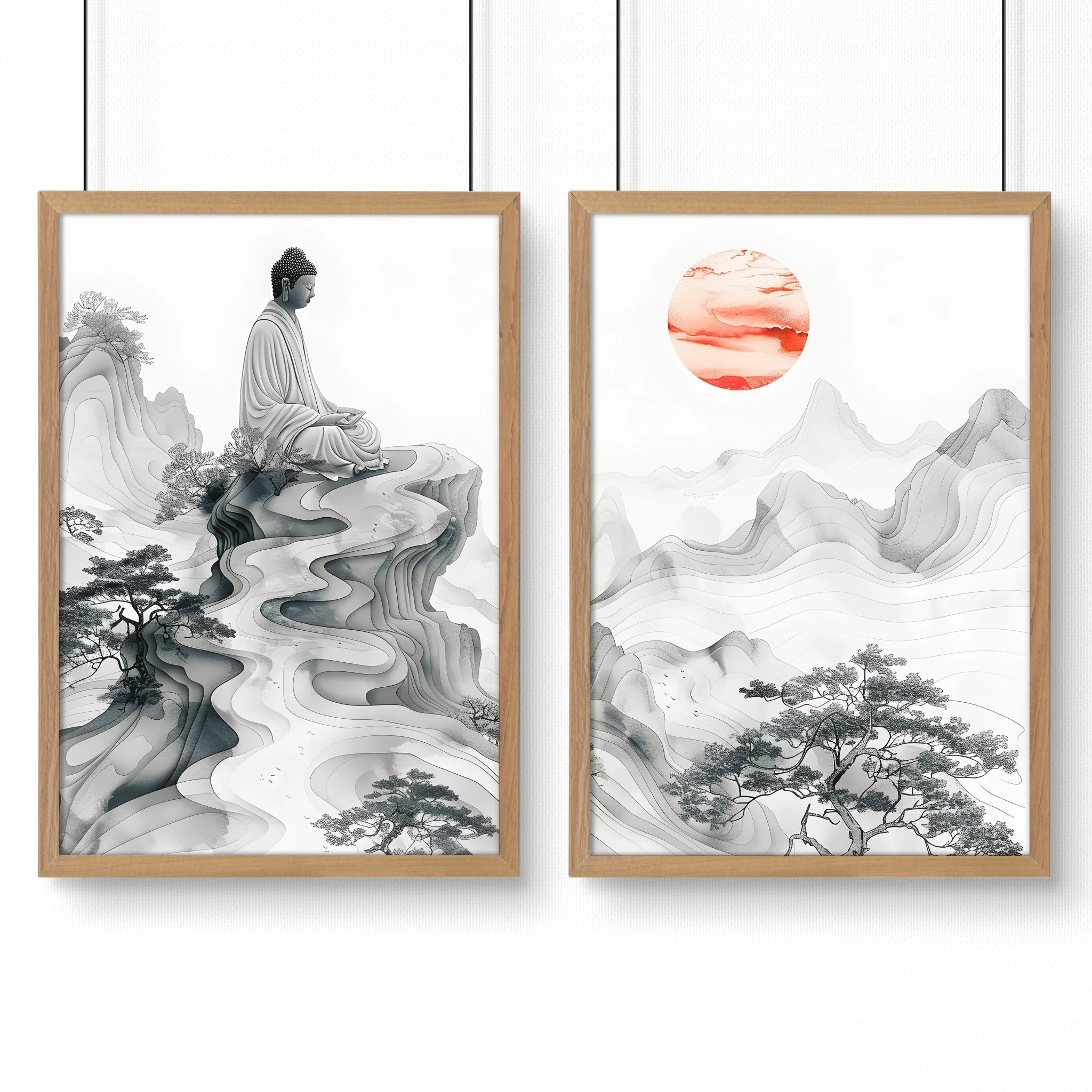 Extra Large Framed Wall Art | Set of 2 Asian Inspired Wall art Prints - Image 12