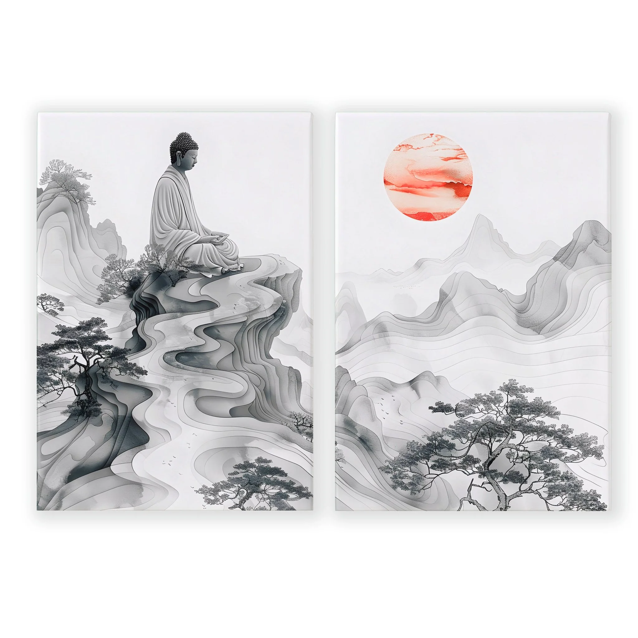 Extra Large Framed Wall Art | Set of 2 Asian Inspired Wall art Prints - Image 14