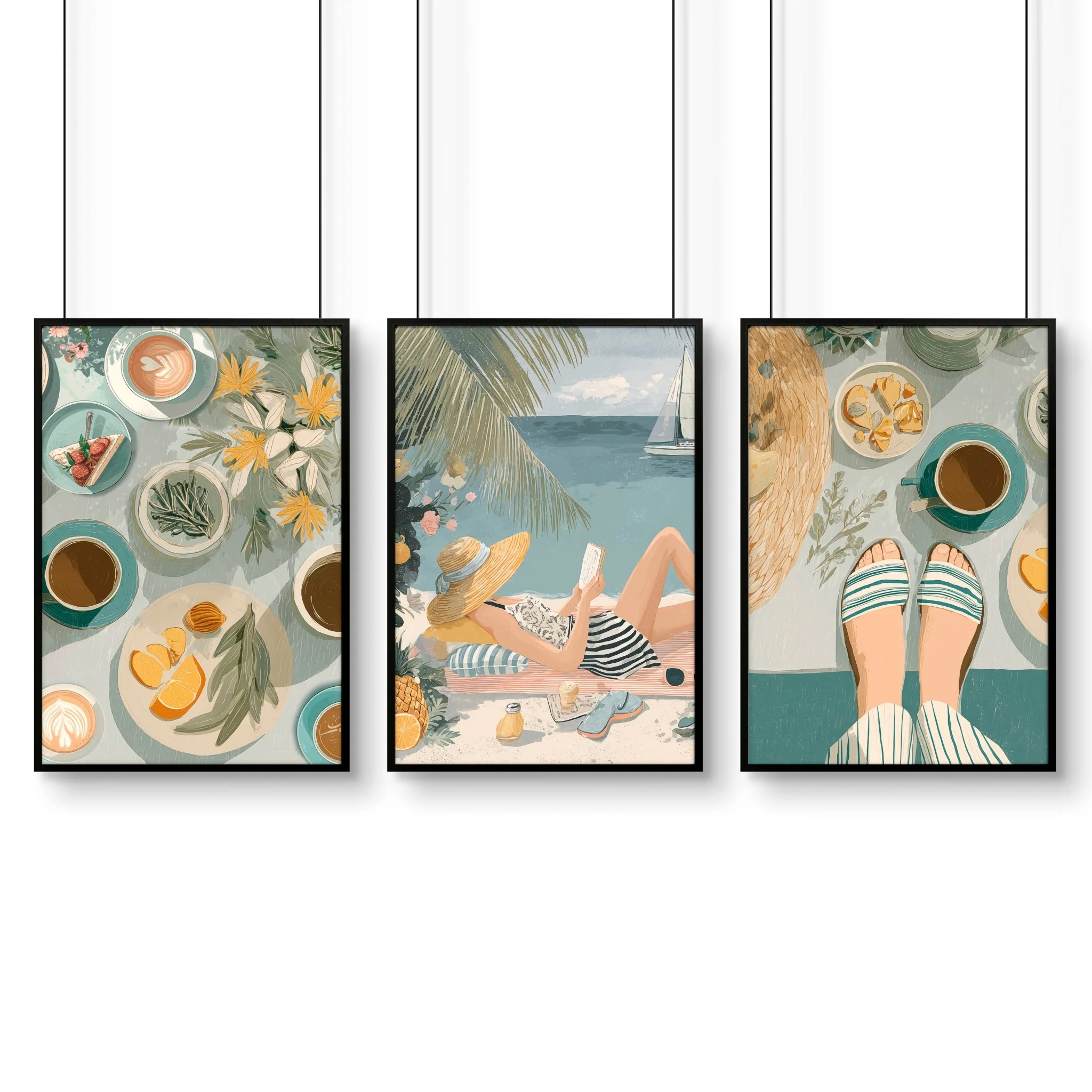 Extra Large Pictures For Living Room | Set of 3 Italian Lifestyle Wall art Prints - Image 16