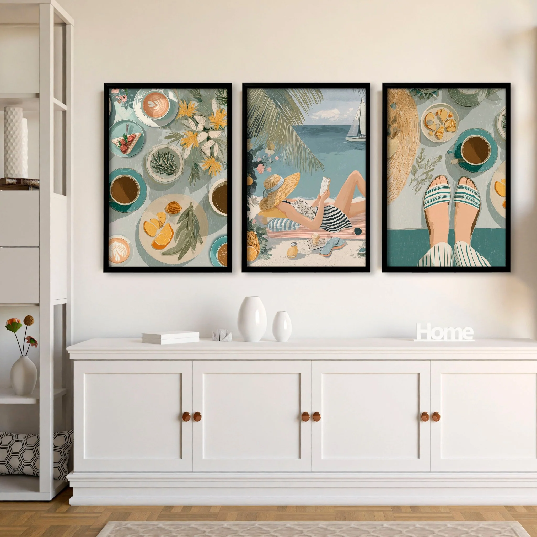 Extra Large Pictures For Living Room | Set of 3 Italian Lifestyle Wall art Prints - Image 5
