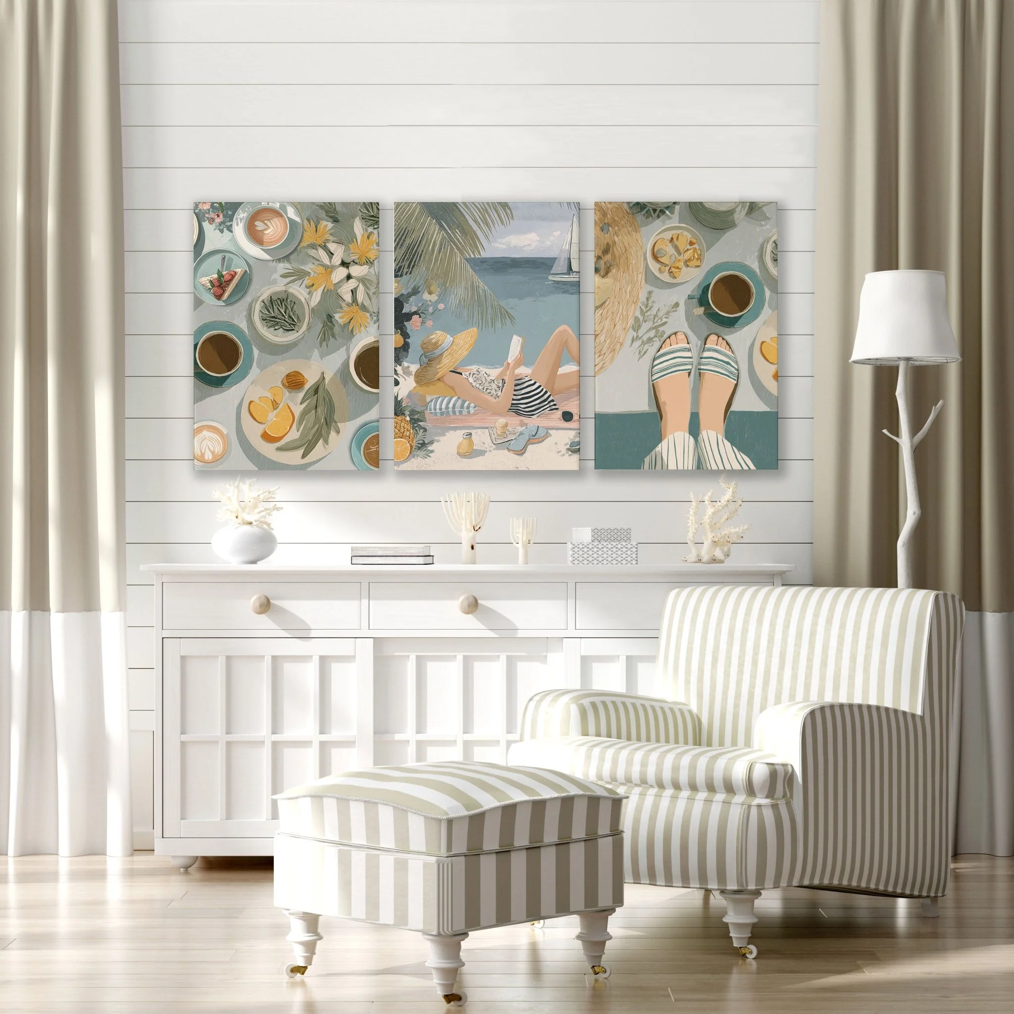 Extra Large Pictures For Living Room | Set of 3 Italian Lifestyle Wall art Prints - Image 7