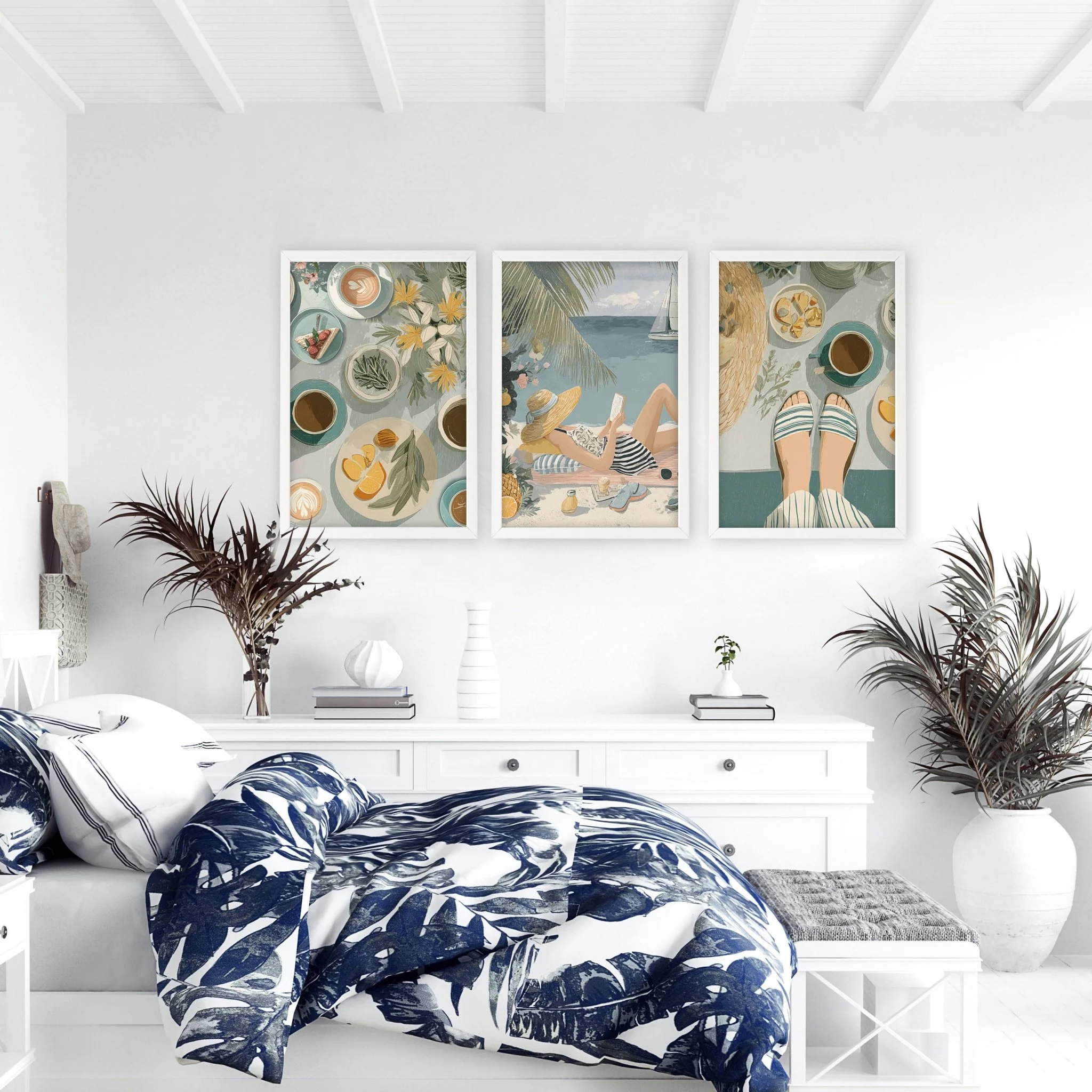 Extra Large Pictures For Living Room | Set of 3 Italian Lifestyle Wall art Prints - Image 8